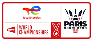 Official logo of the BWF World Championships 2025 held at Adidas Arena in Paris